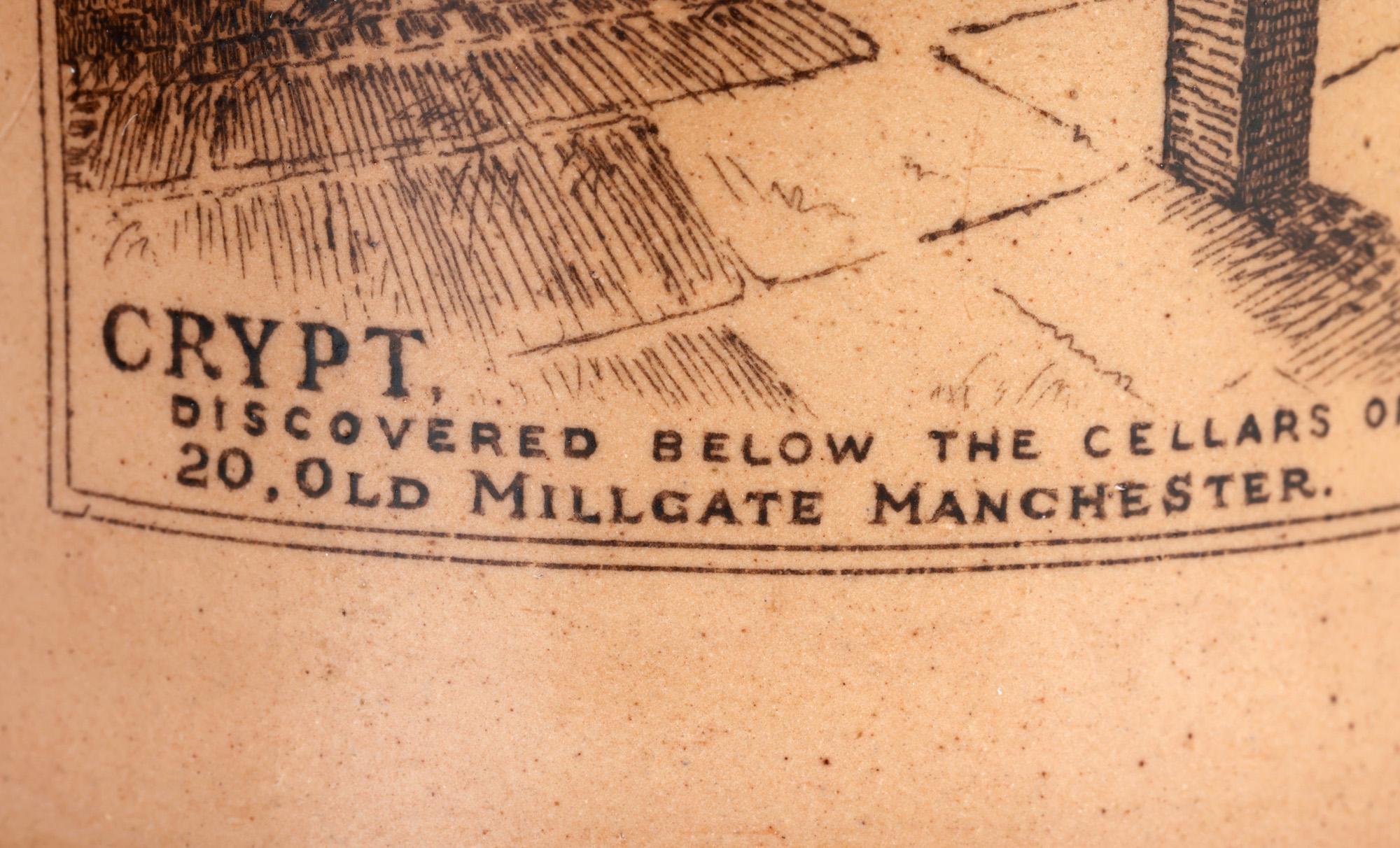 Vase émaillé au sel imprimé Crypt de Doulton Lambeth Manchester  en vente 9