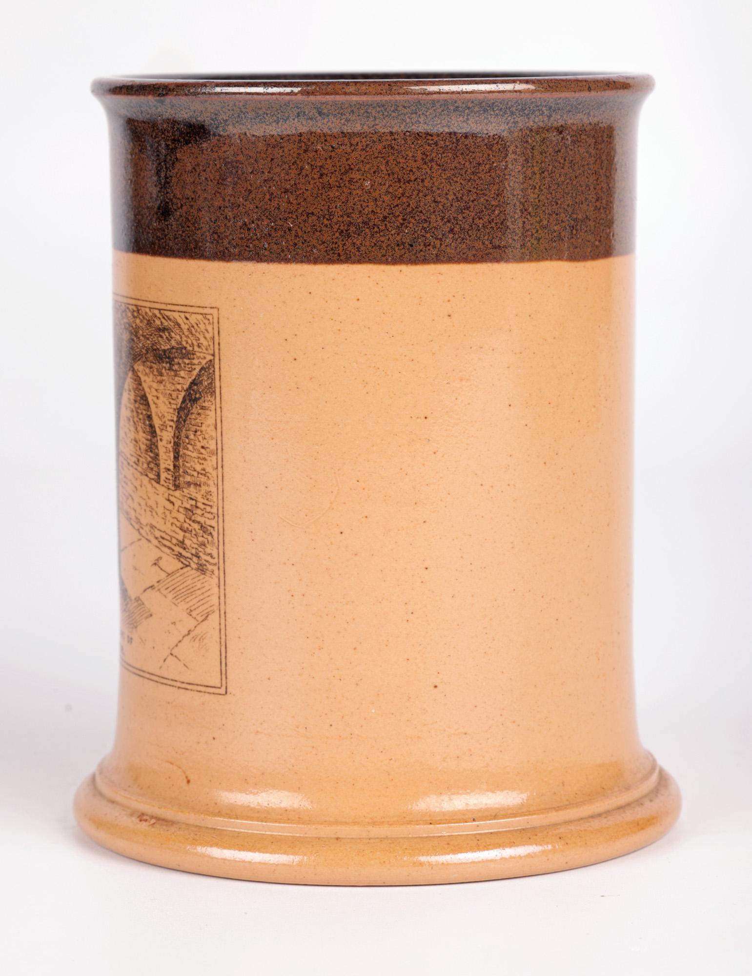 Doulton Lambeth Manchester Crypt Printed Salt Glazed Vase  For Sale 1