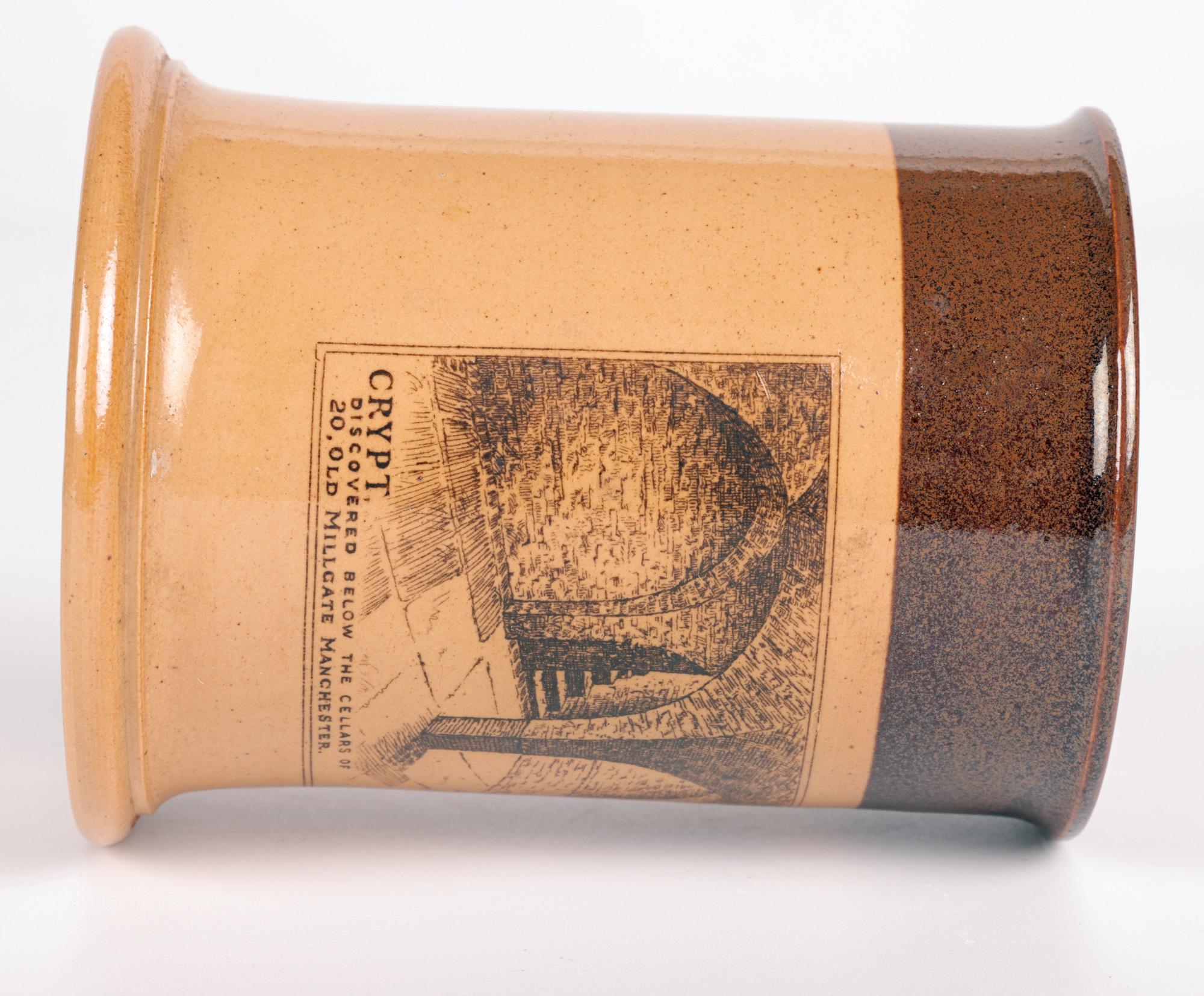Vase émaillé au sel imprimé Crypt de Doulton Lambeth Manchester  en vente 2