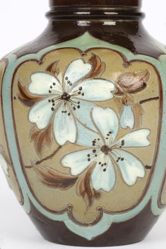 Doulton Lambeth Silicon Ware Floral Panel Design Vase by Eliza Simmance