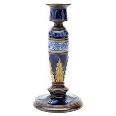 Doulton Lambeth Stoneware Candle Holder 19th Century