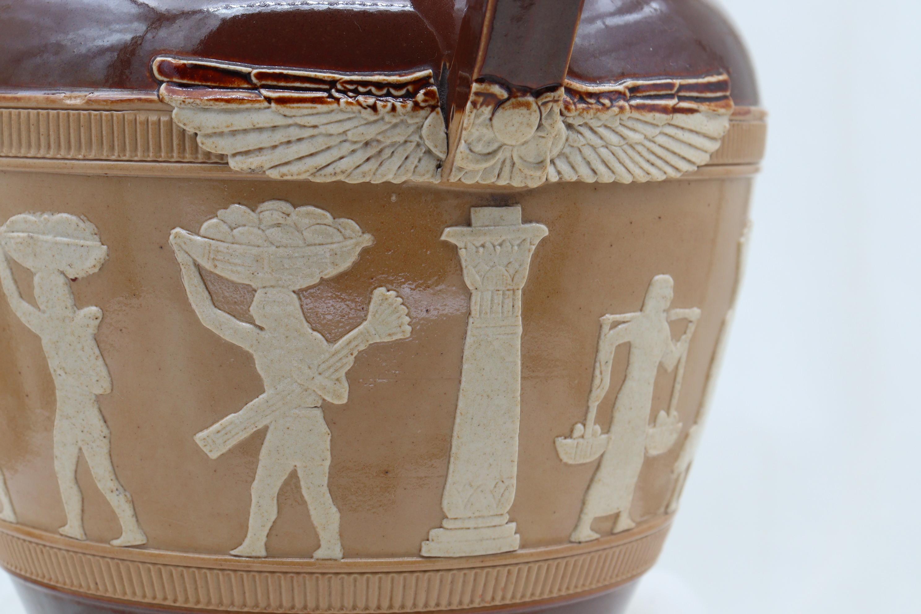 Doulton Lambeth Stoneware Egyptian Revival pitcher For Sale 3