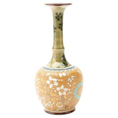 Doulton Lambeth Stoneware Enamelled Vase 19th Century