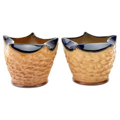 Doulton Lambeth Stoneware Planter Vases 19th Century