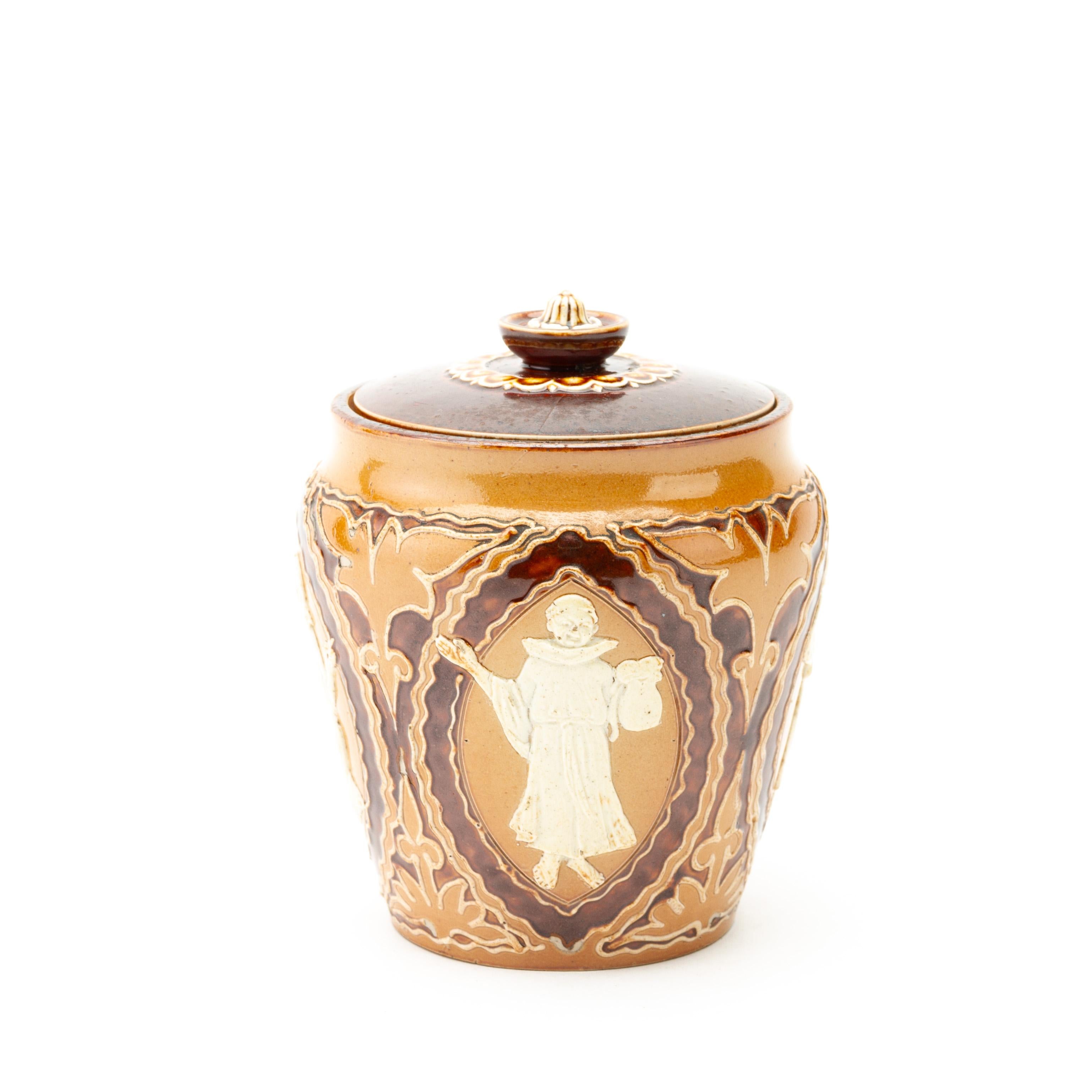 Doulton Lambeth Stoneware Tobacco Jar 19th Century In Good Condition In Nottingham, GB
