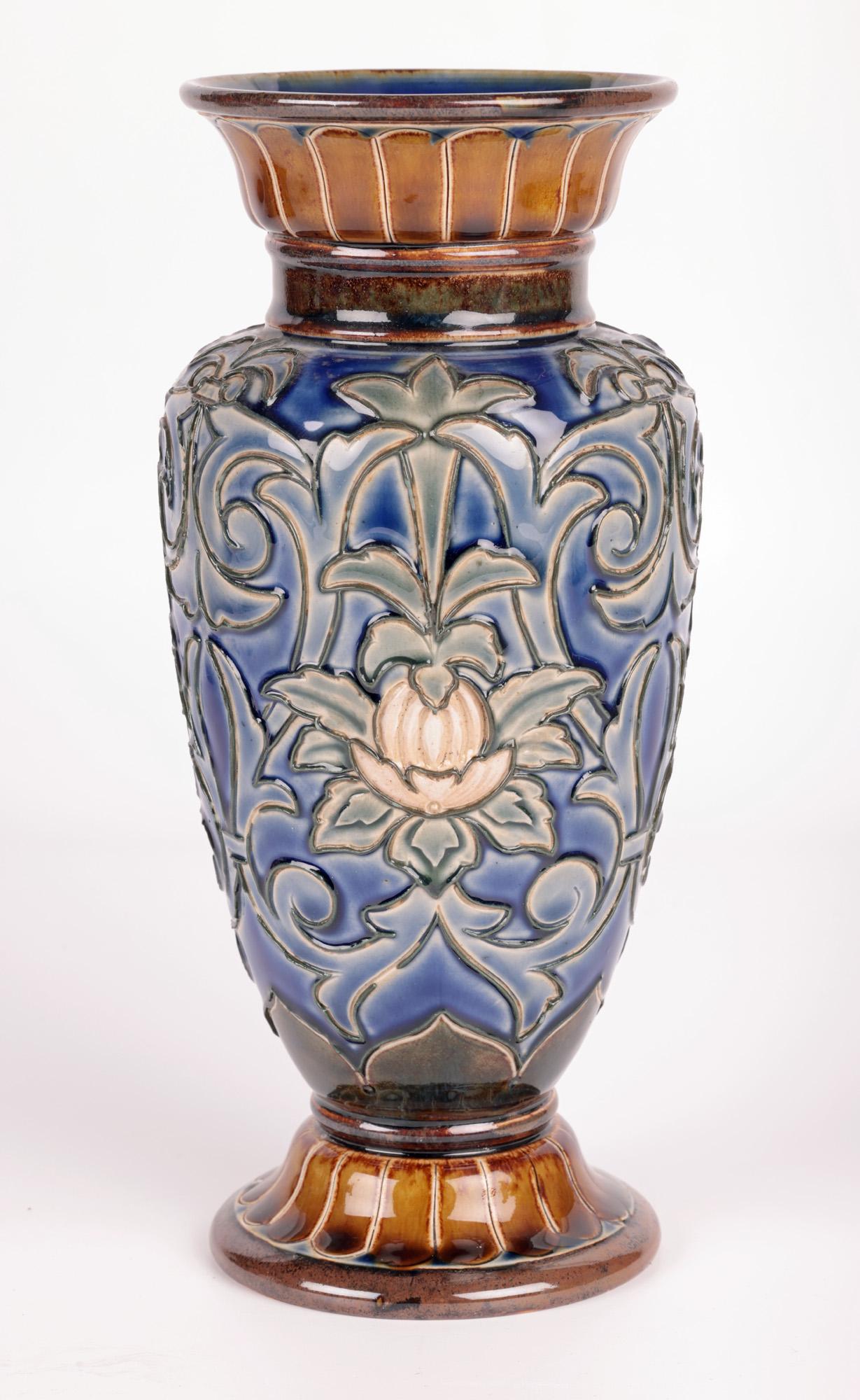 Doulton Lambeth Stylized Floral Design Vase by Eliza Simmance 2