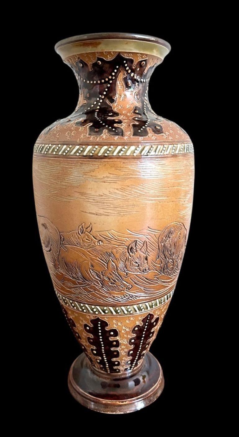19th Century Doulton Lambeth Vase For Sale