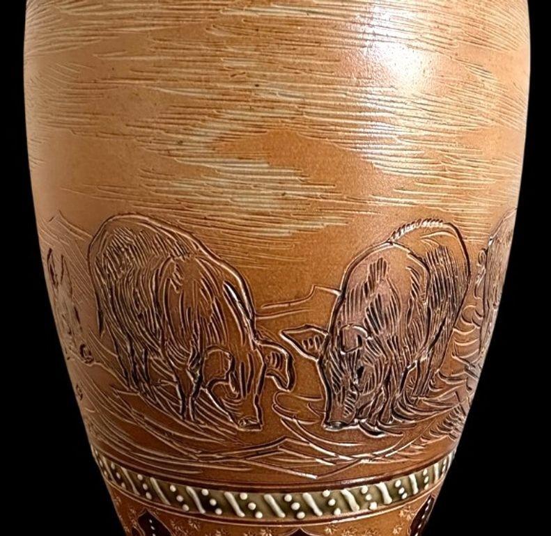Stoneware Doulton Lambeth Vase For Sale
