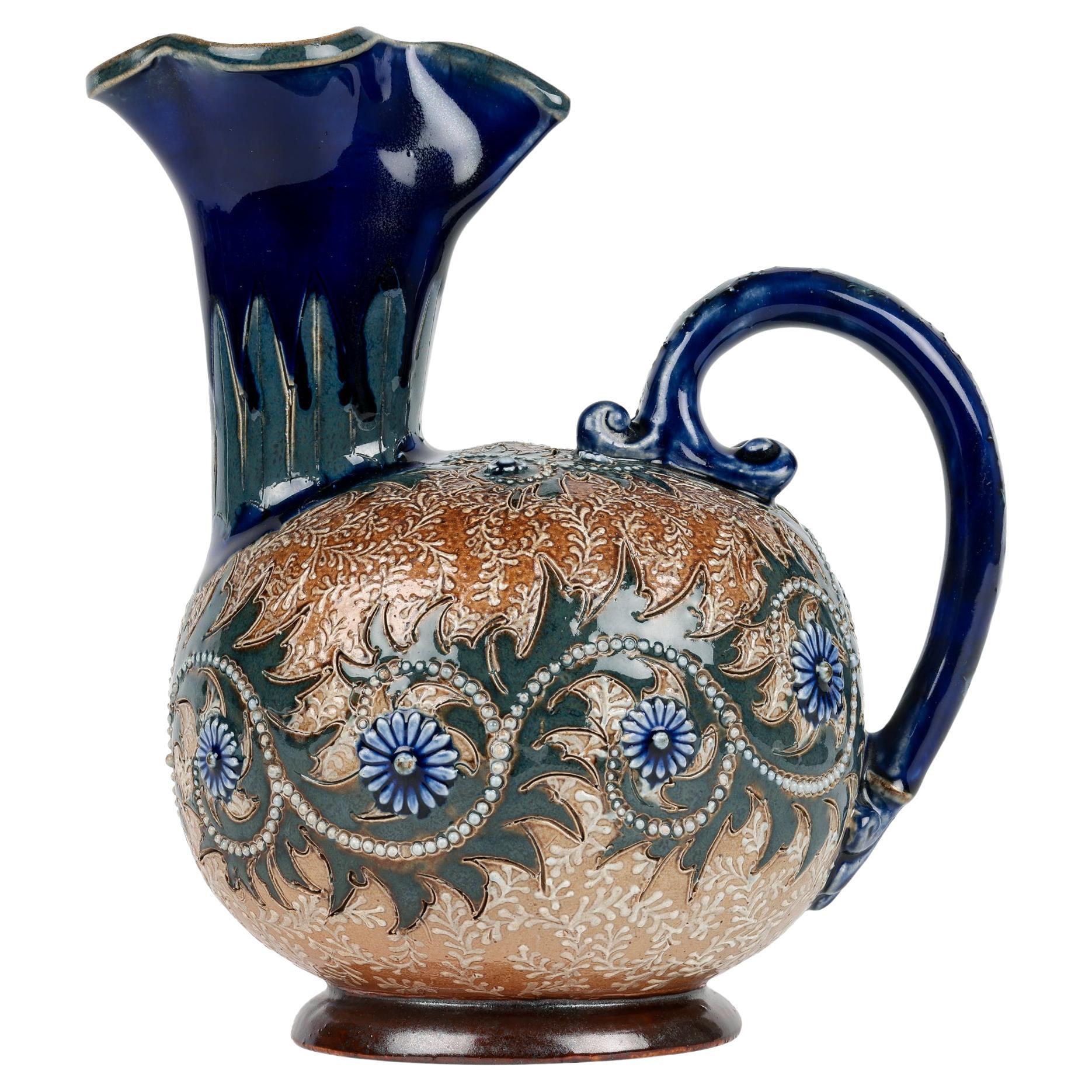 Doulton Lambeth Zoomorpher stilisierter, stilisierter Kunstkeramikkrug von Eliza L Hubert