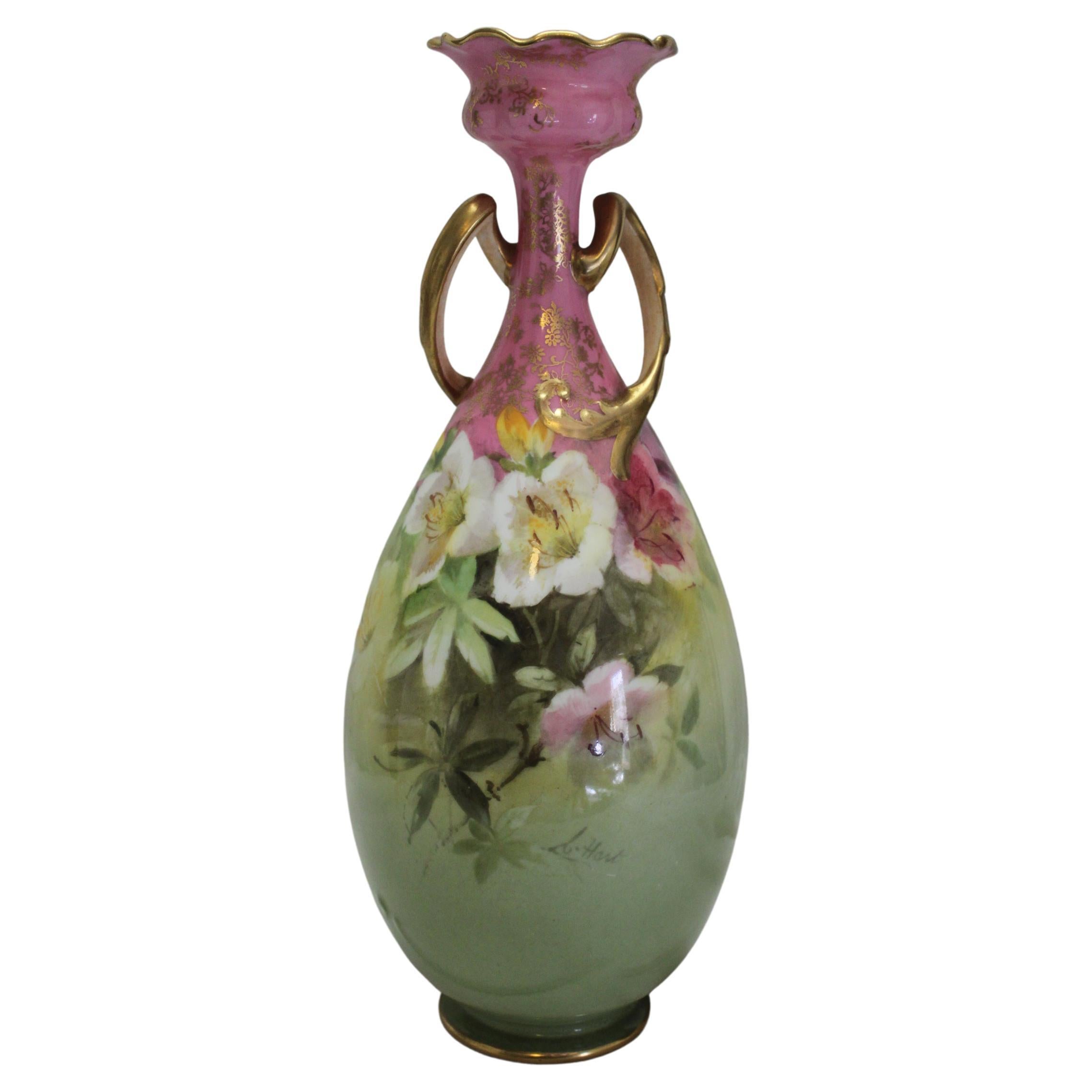 Doulton Luscian Ware Vase Painted by Charles Hart Senior