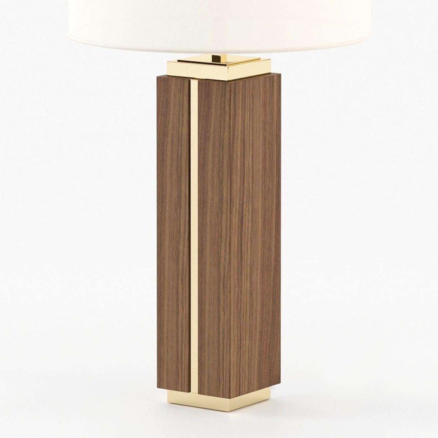Hand-Crafted Dounia Walnut Table Lamp For Sale
