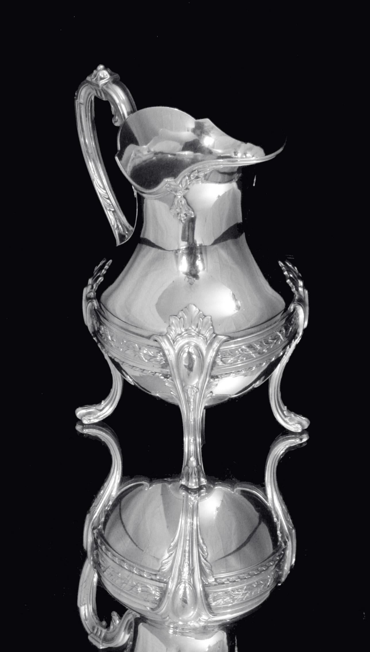 Doutre Roussel - Set da tè 5 pezzi in argento 950 francese antico + vassoio di servizio! in vendita 10