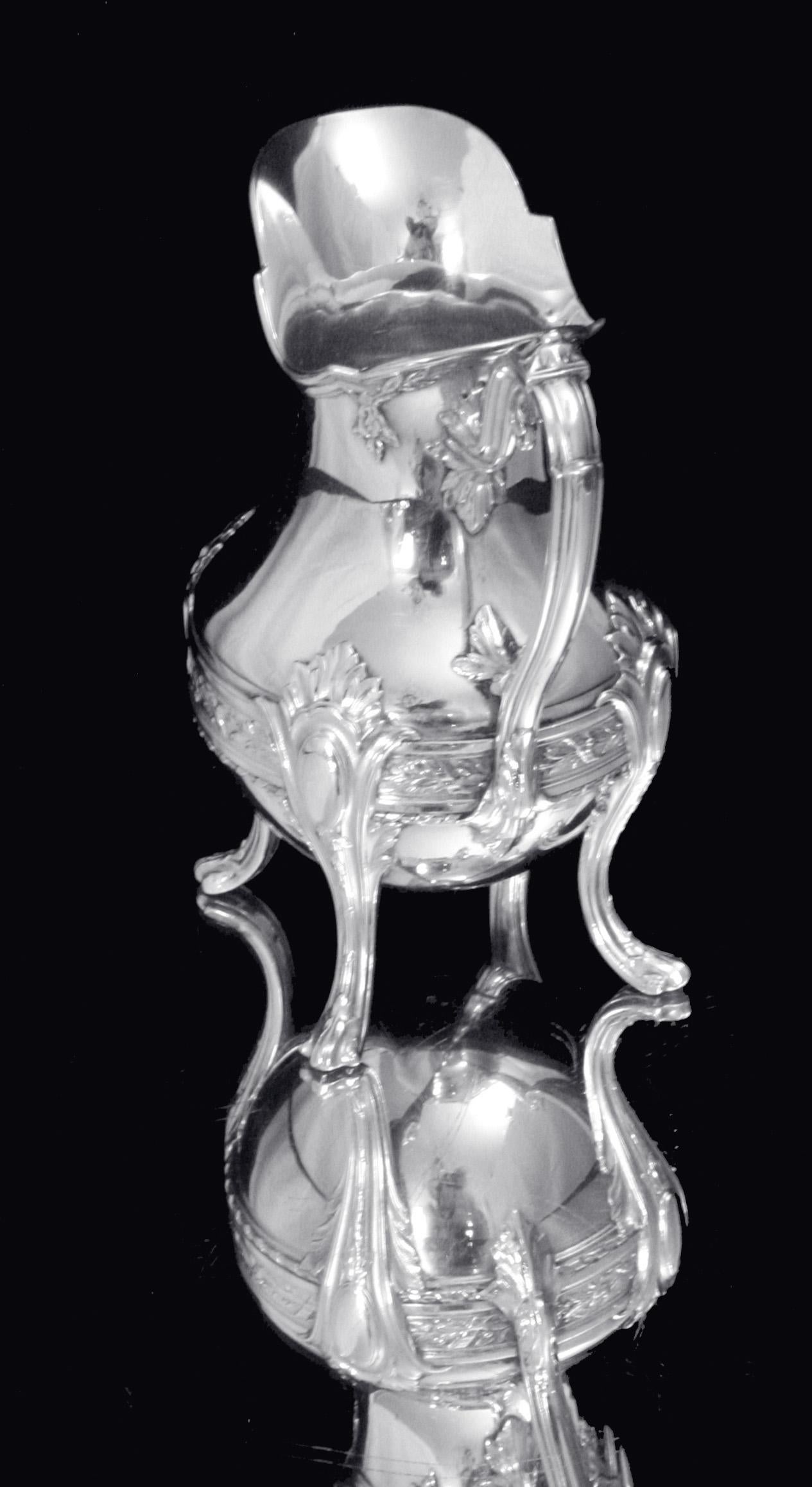 Doutre Roussel - Set da tè 5 pezzi in argento 950 francese antico + vassoio di servizio! in vendita 11