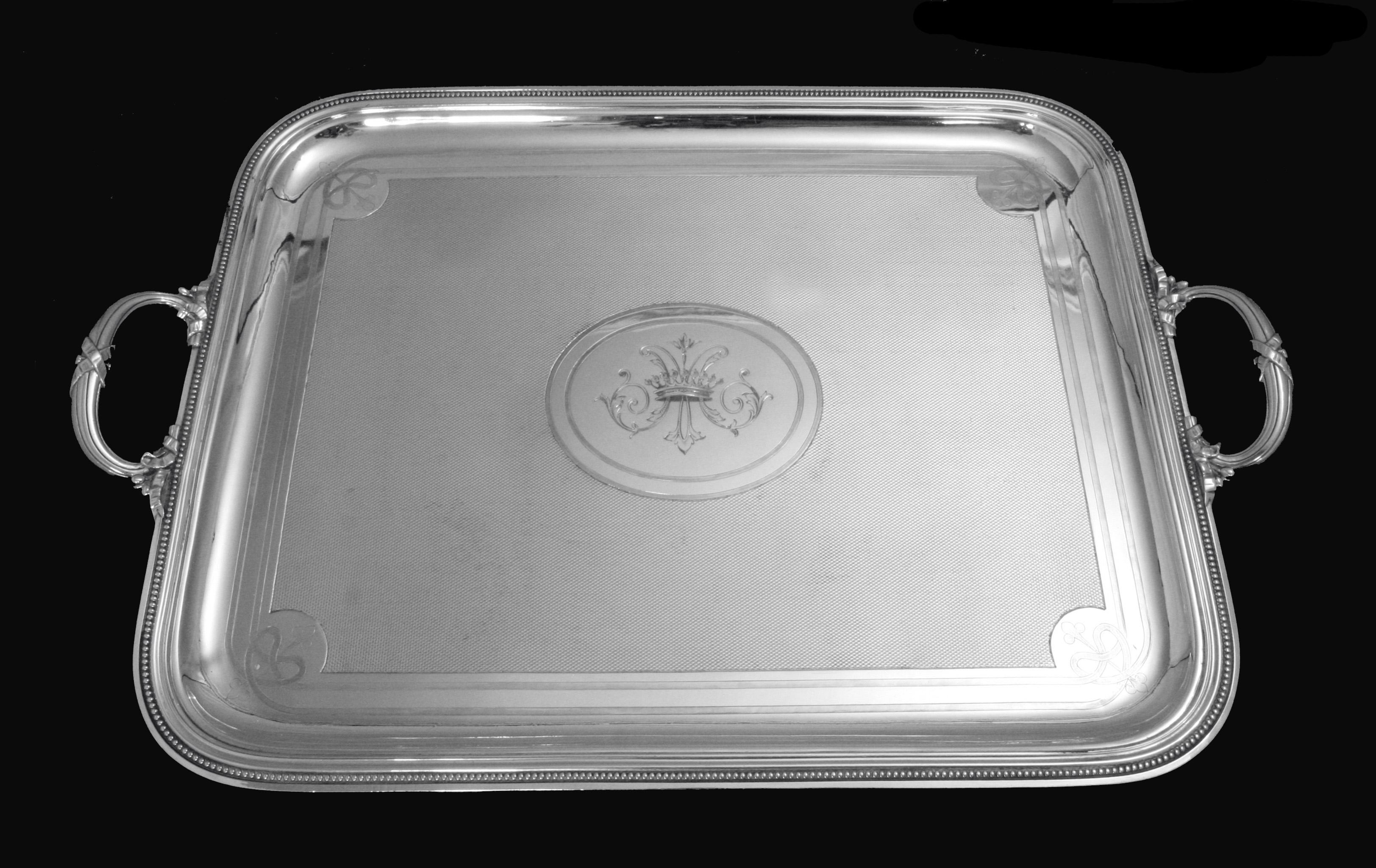 Doutre Roussel - Set da tè 5 pezzi in argento 950 francese antico + vassoio di servizio! in vendita 12