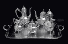Doutre Roussel - 5pc Antique French 950 Sterling Silver Tea Set + Serving Tray !