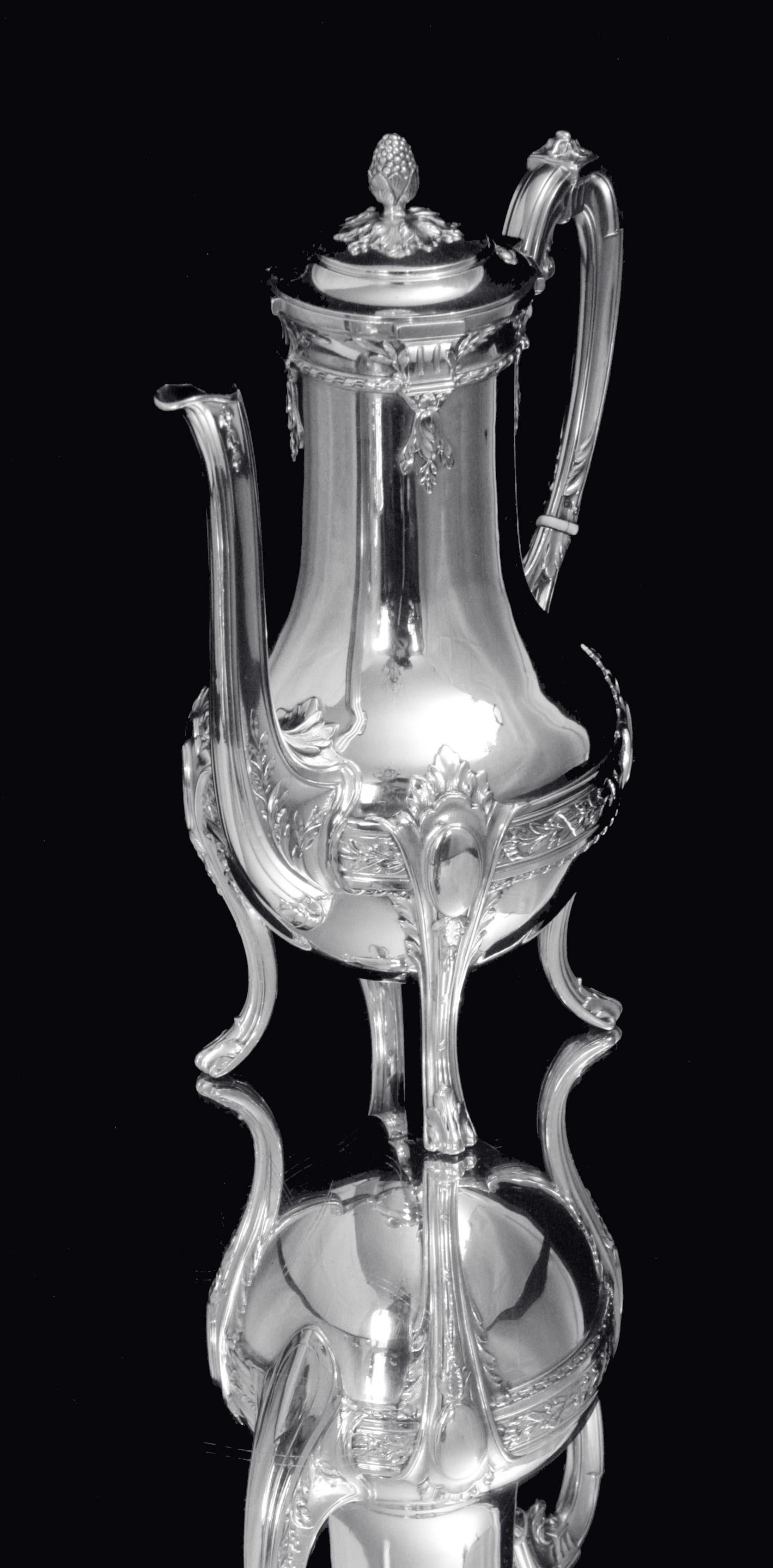 Doutre Roussel - Set da tè 5 pezzi in argento 950 francese antico + vassoio di servizio! In condizioni buone in vendita a Wilmington, DE