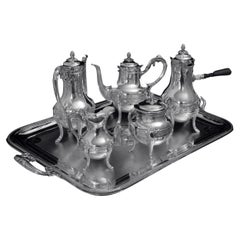 Doutre Roussel - 5pc Antique French 950 Sterling Silver Tea Set + Serving Tray !