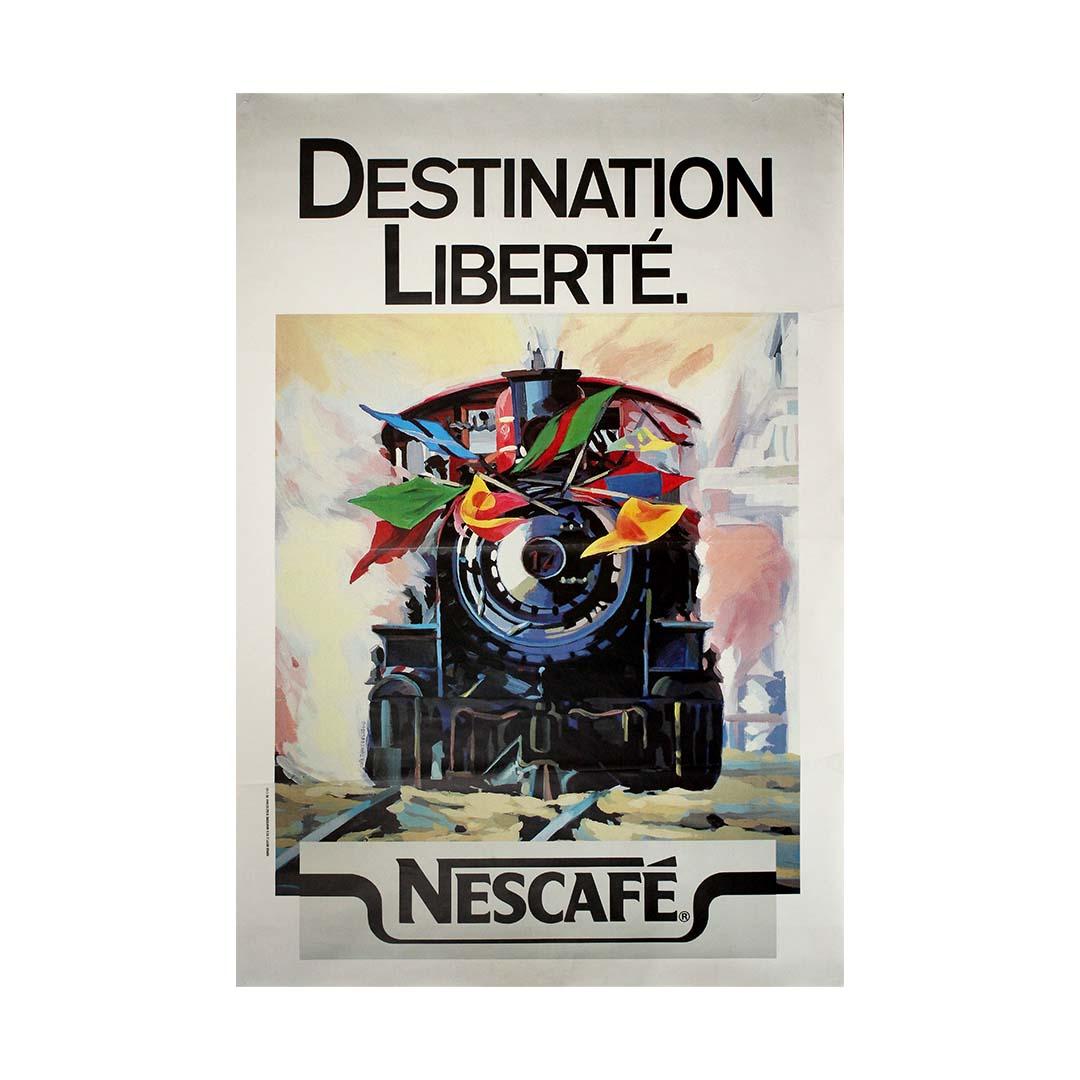 CIRCA 1980 Original-Werbeplakat Nescafe 