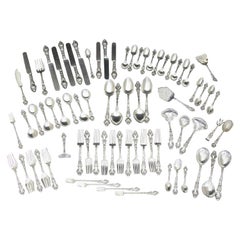 Douvaine by Unger Brothers Art Nouveau Sterling Silver Flatware 75 Pieces