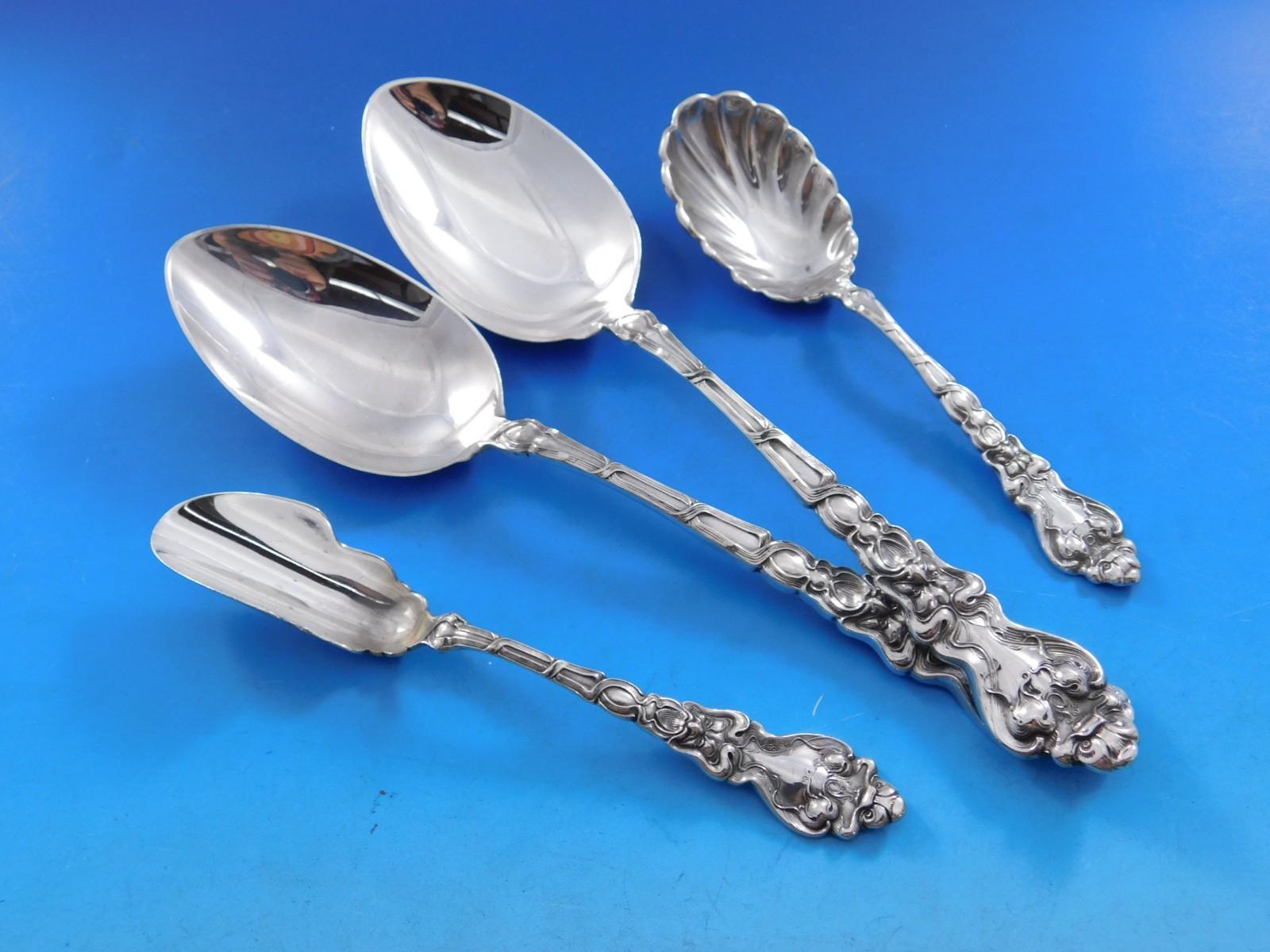 Douvaine by Unger Sterling Silver Flatware Set Service 131 Pieces Dinner Rare For Sale 1