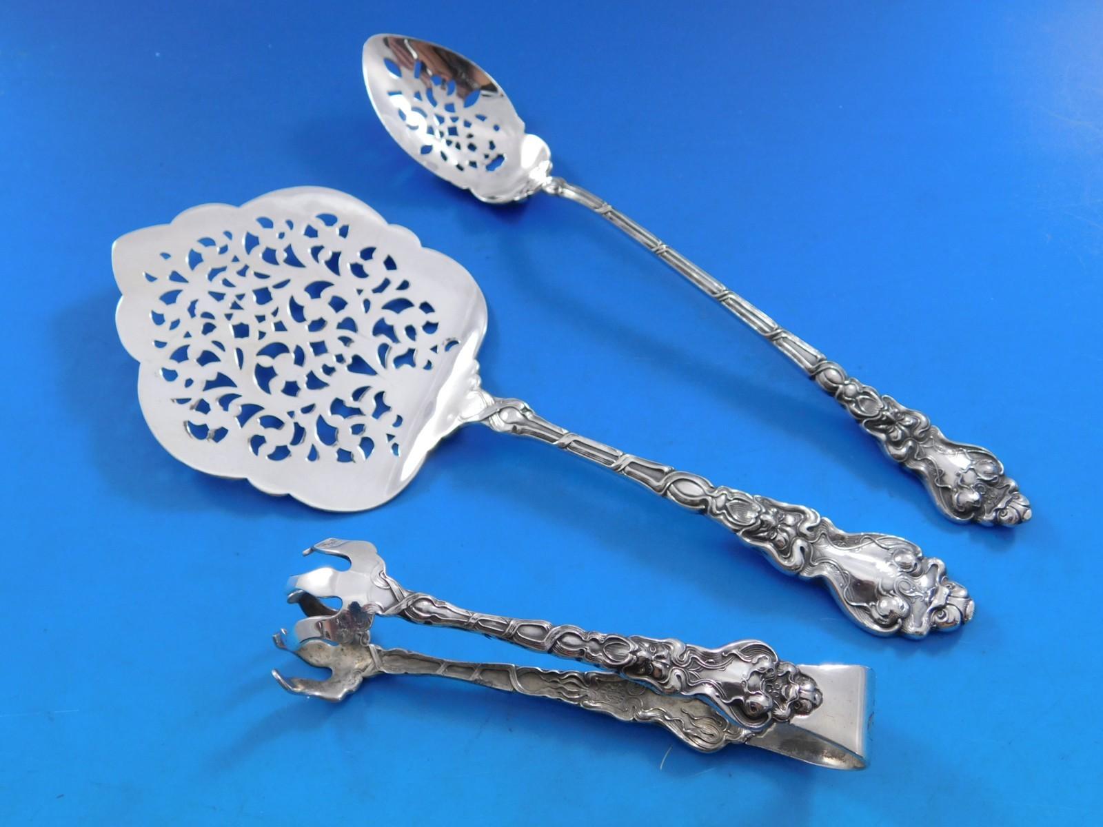 Douvaine by Unger Sterling Silver Flatware Set Service 131 Pieces Dinner Rare For Sale 3