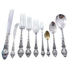 Douvaine by Unger Sterling Silver Flatware Set Service 131 Pieces Dinner Rare