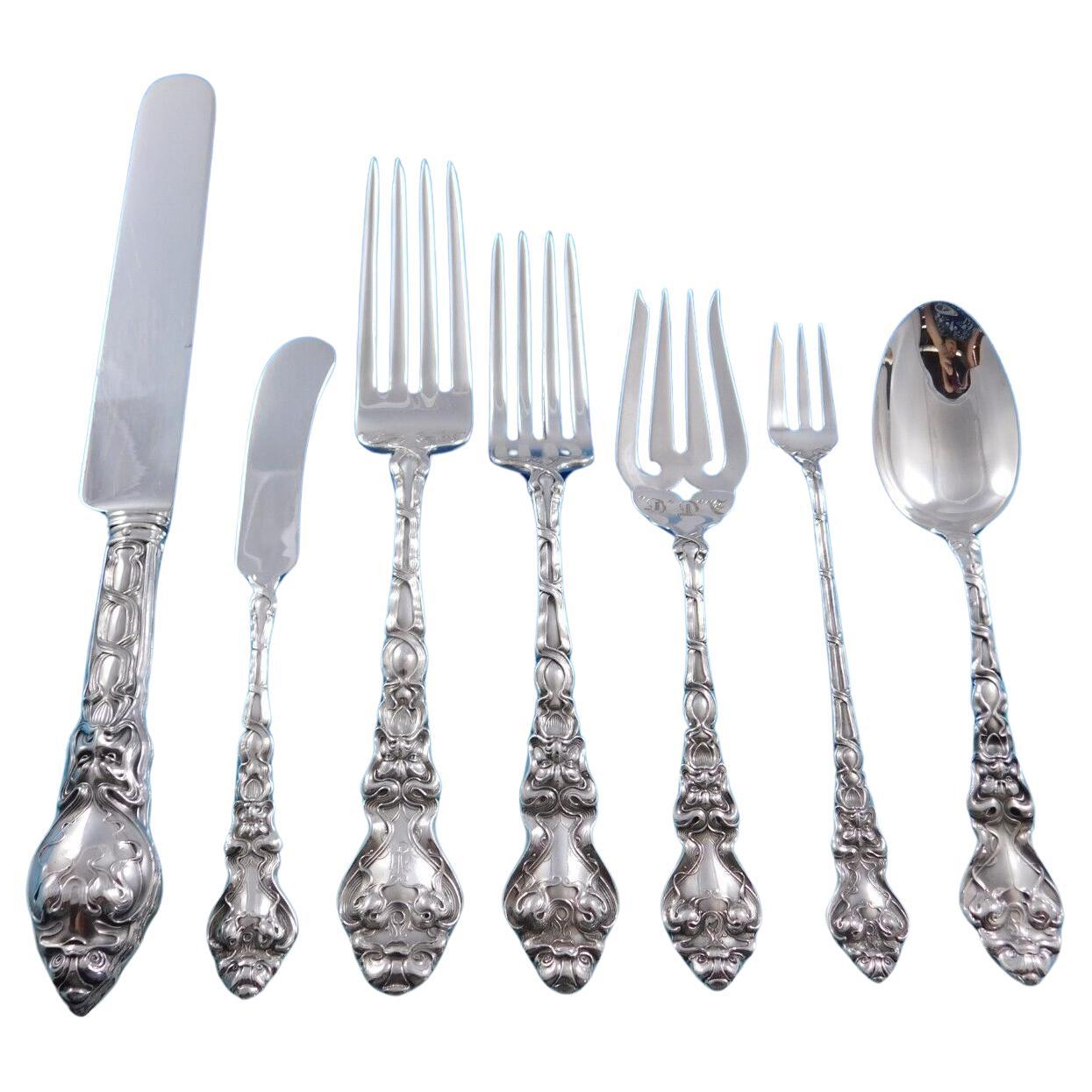 Douvaine by Unger Sterling Silver Flatware Set Service 30 Pieces Dinner Rare