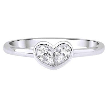 0.32ct Diamond Heart Illusion Ring For Sale