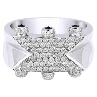 0.75ct Diamond Pave Shreiff Ring For Sale