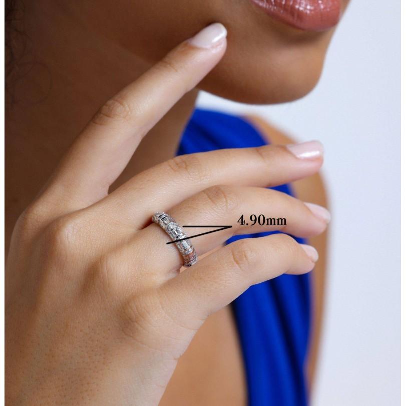 Modern 1.23ct Baguette Diamond Half Eternity Ring For Sale