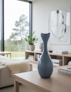 Dove Blue Ceramic Vase Gunnar Nylund, Rörstrand, Scandinavian Midcentury Vintage