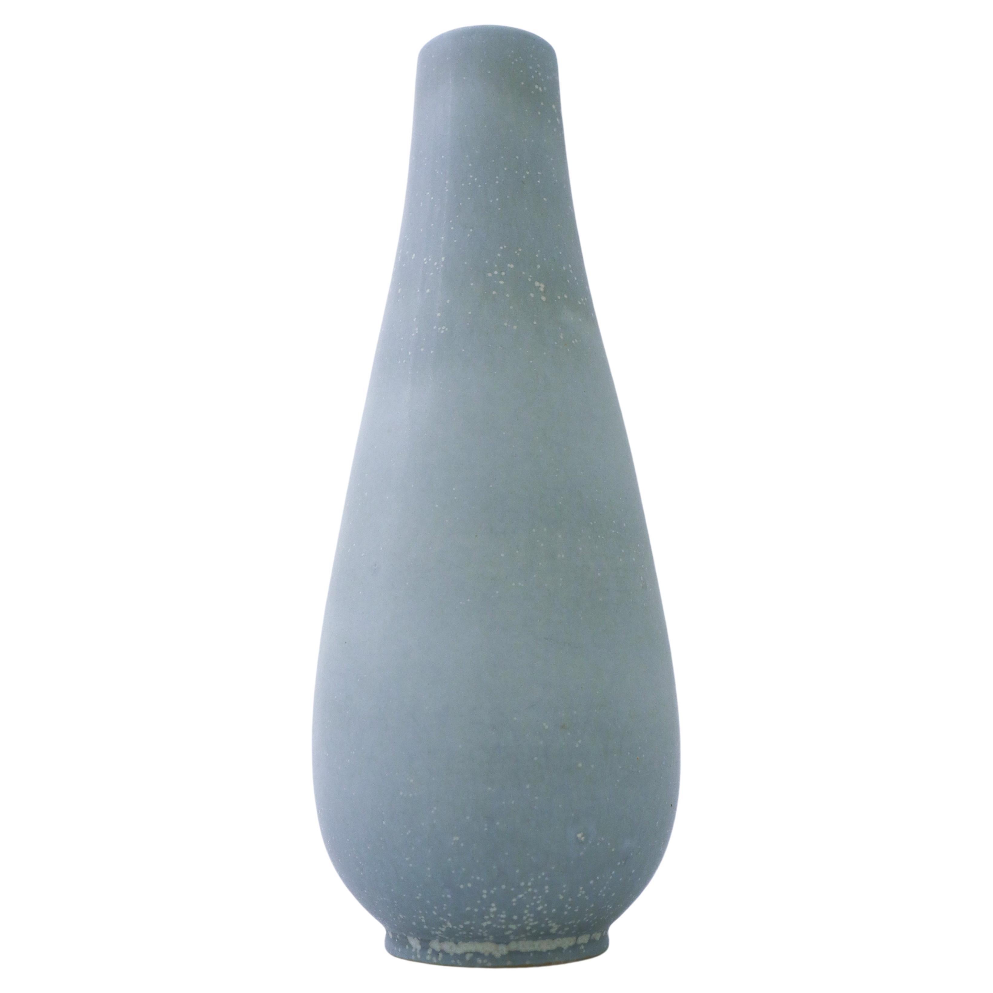 Dove Blue Ceramic Vase Gunnar Nylund, Rörstrand, Scandinavian Midcentury Vintage