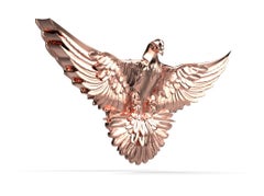 Dove Brooch, 18K Rose Gold