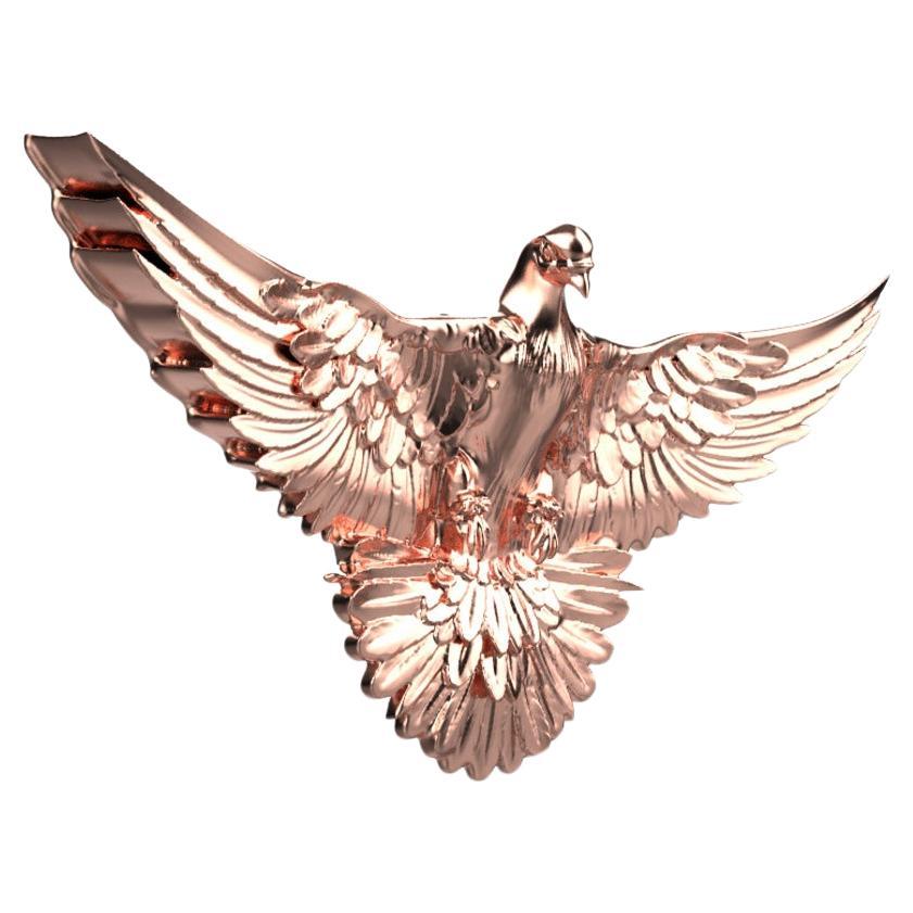 Broche colombe, or rose 18 carats en vente