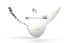 Dove Brooch, 18K White Gold
