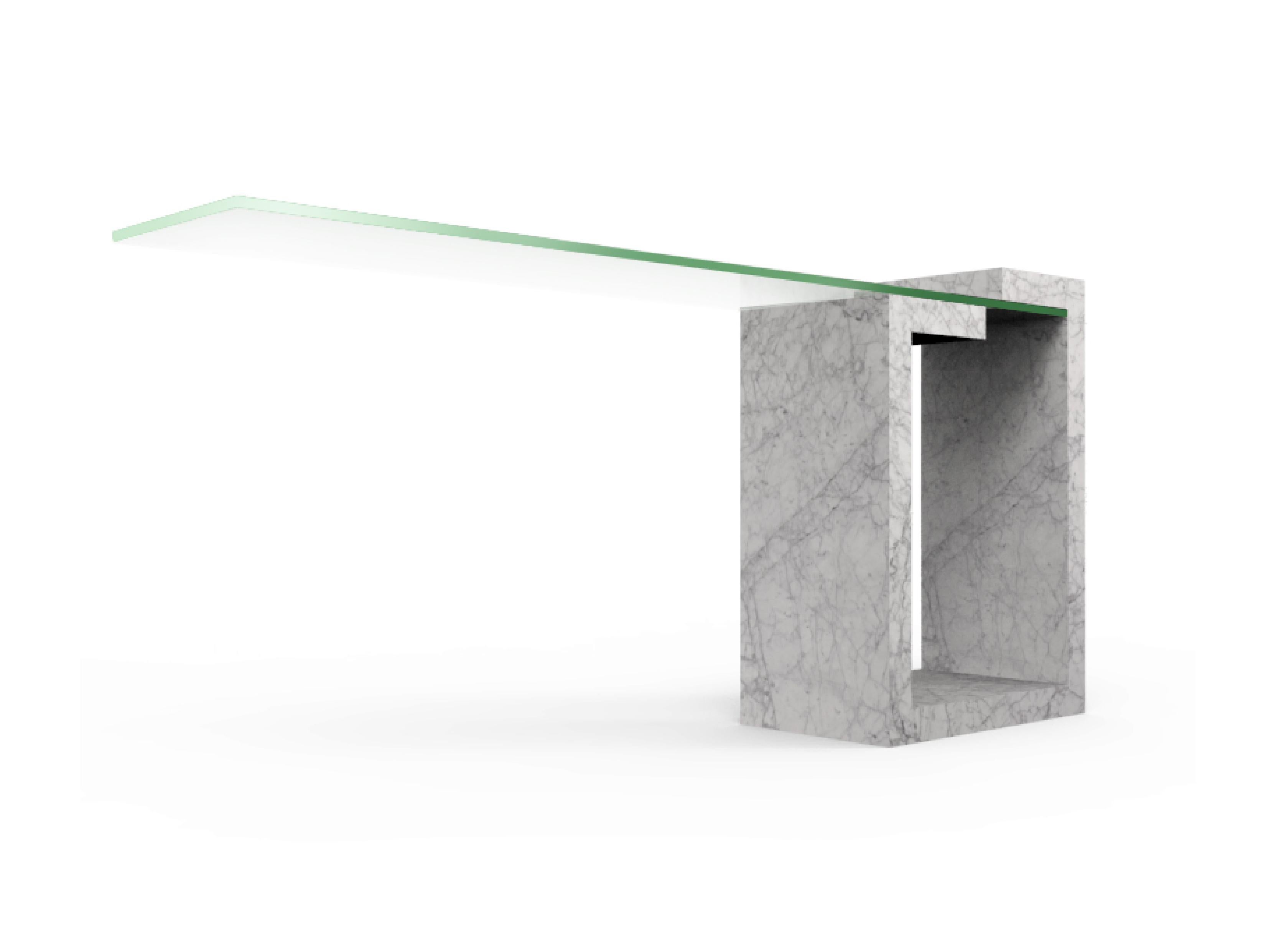 Consola de Mármol Italiano de Carrara Diseño Contemporáneo Joaquín Moll España en venta 4