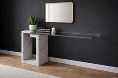 Dove Marble Console Table Carrara Italian Marble Sculptural Design Joaquín Moll