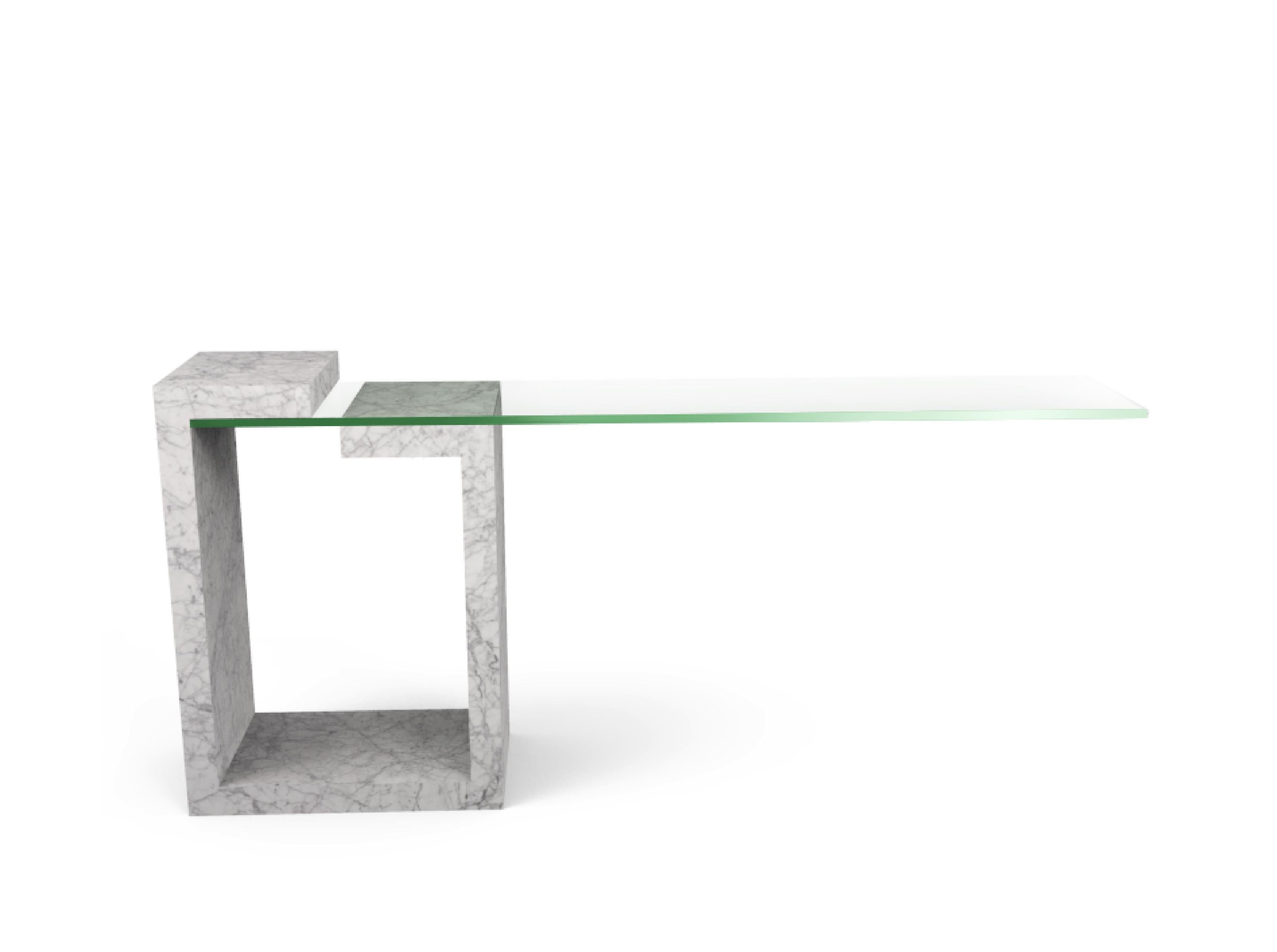 Consola de Mármol Italiano de Carrara Diseño Contemporáneo Joaquín Moll España en venta 1