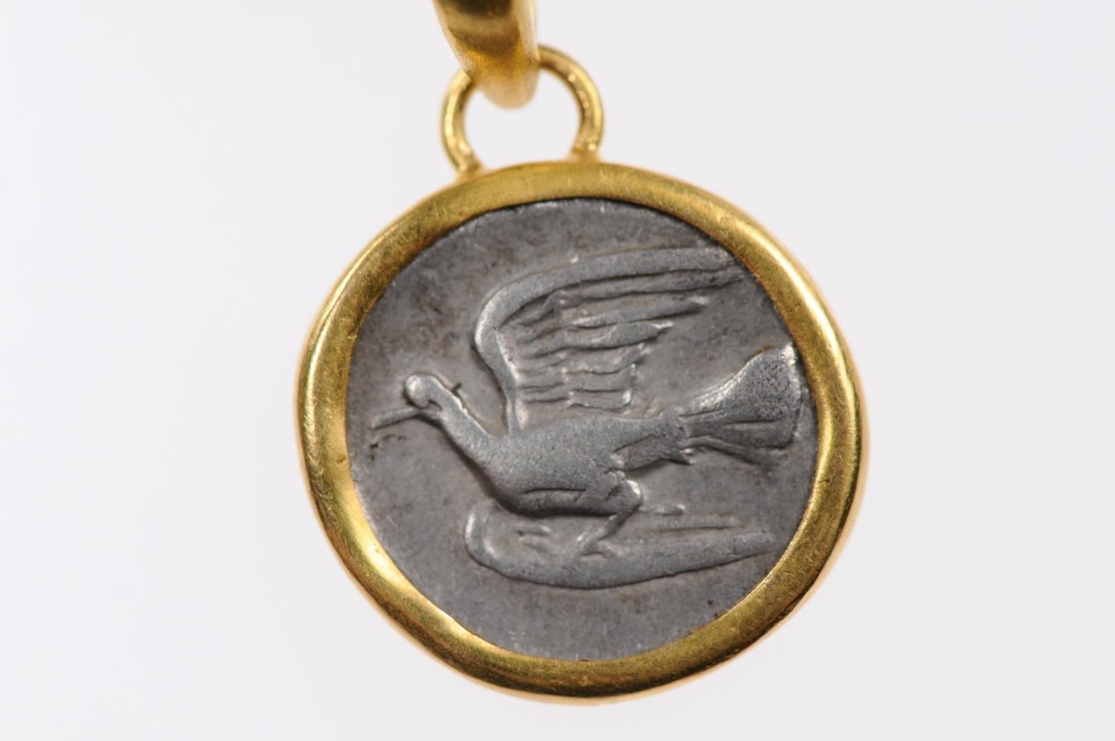 Dove & Chimeara 1/4 Stater Pendant (Chain for display only) For Sale 6