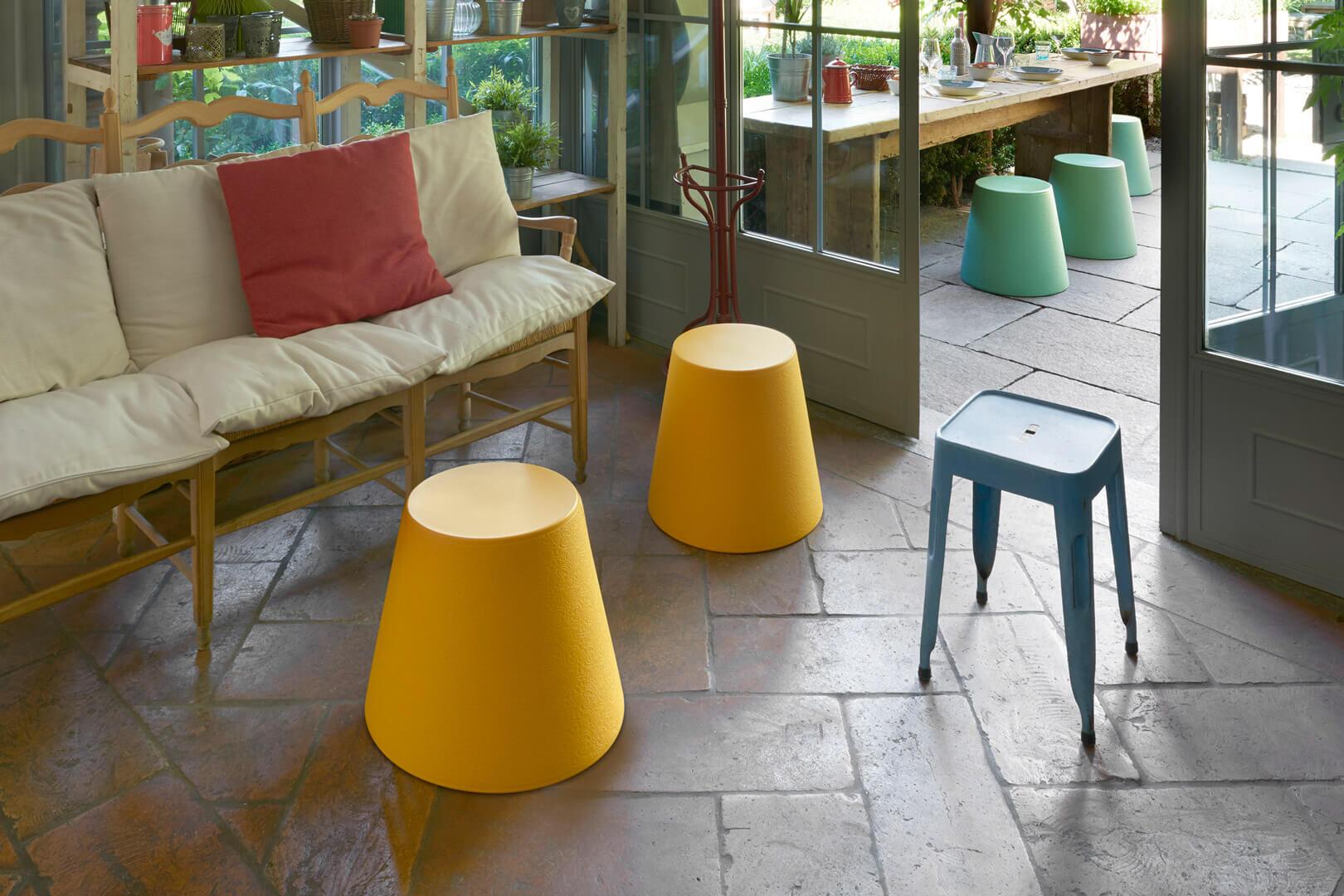 Other Dove Grey Ali Baba Stool by Giò Colonna Romano For Sale
