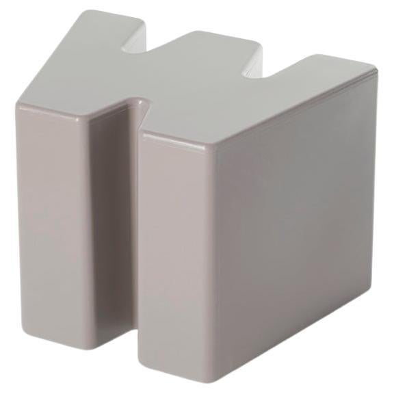 Dove Grey Double U Stool by Kazuko Okamoto For Sale