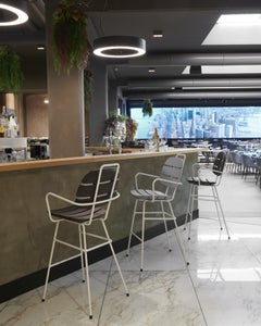 Dove Grey Ribs Up High Stool by OTTO Studio