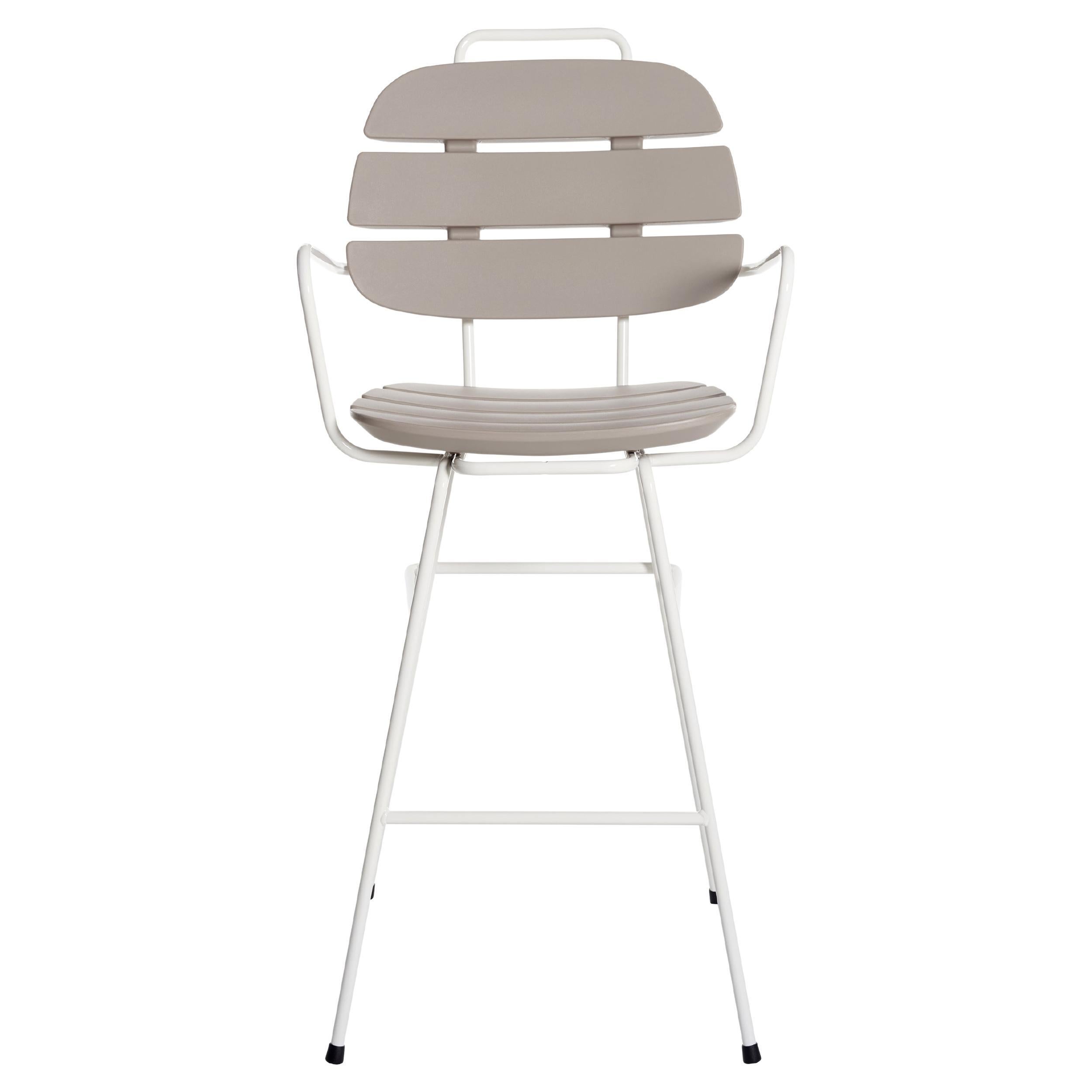 Dove Grey Ribs Up High Stool by OTTO Studio