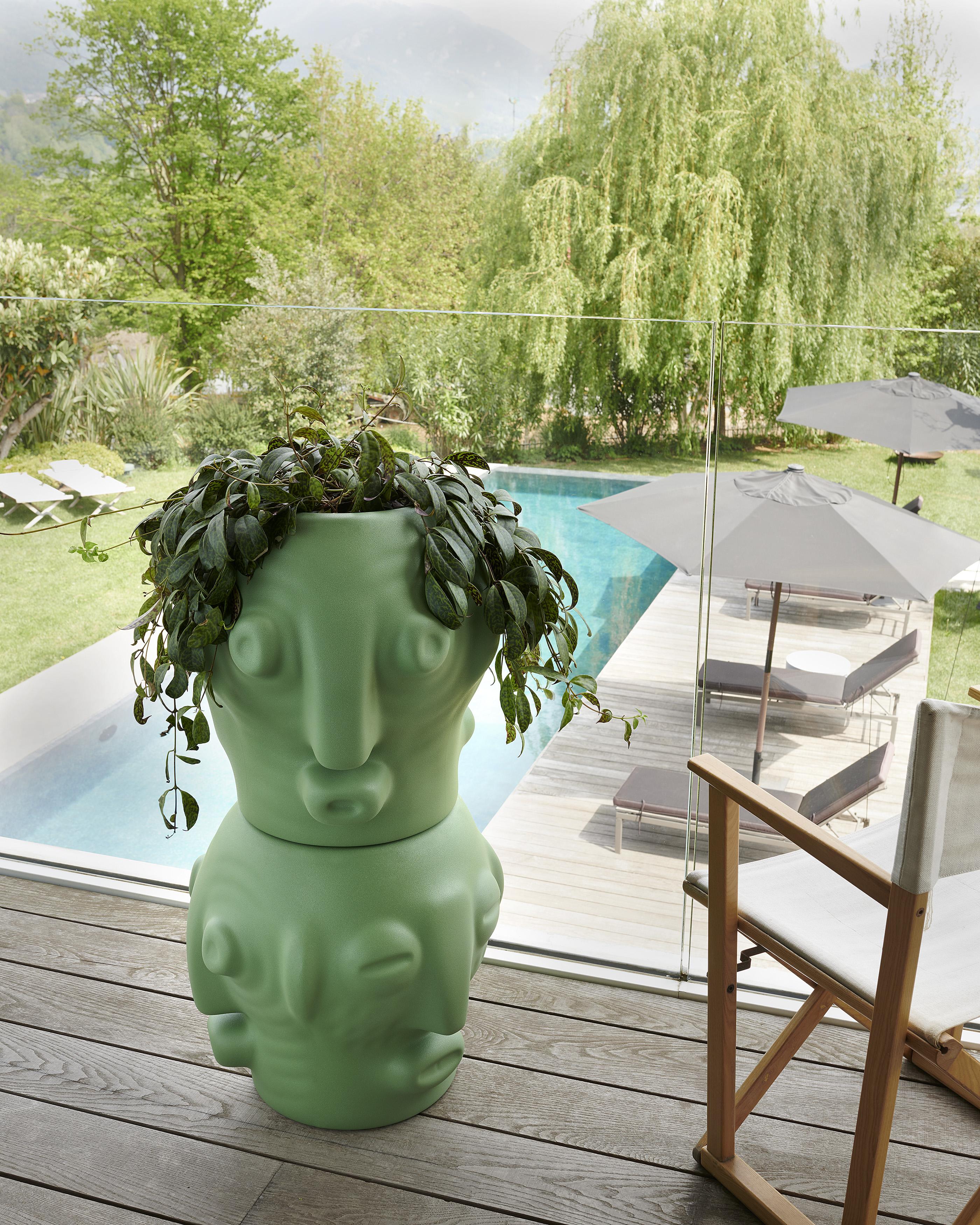 Italian Dove Grey Threebù Pot by Marcantonio For Sale