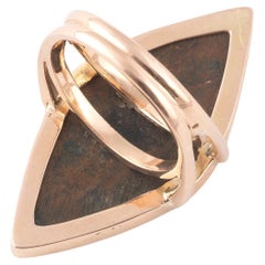 Anello verticale in oro a micromosaico di colomba italiano 1780-1790 Attr. Giacomo Raffaelli