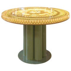 Dove Osano I Putti Table in Iron Base and Resin Top by Emanuela Crotti