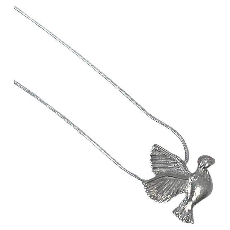 Dove Pendant Necklace Sterling silver 925 silver pendant necklace snake