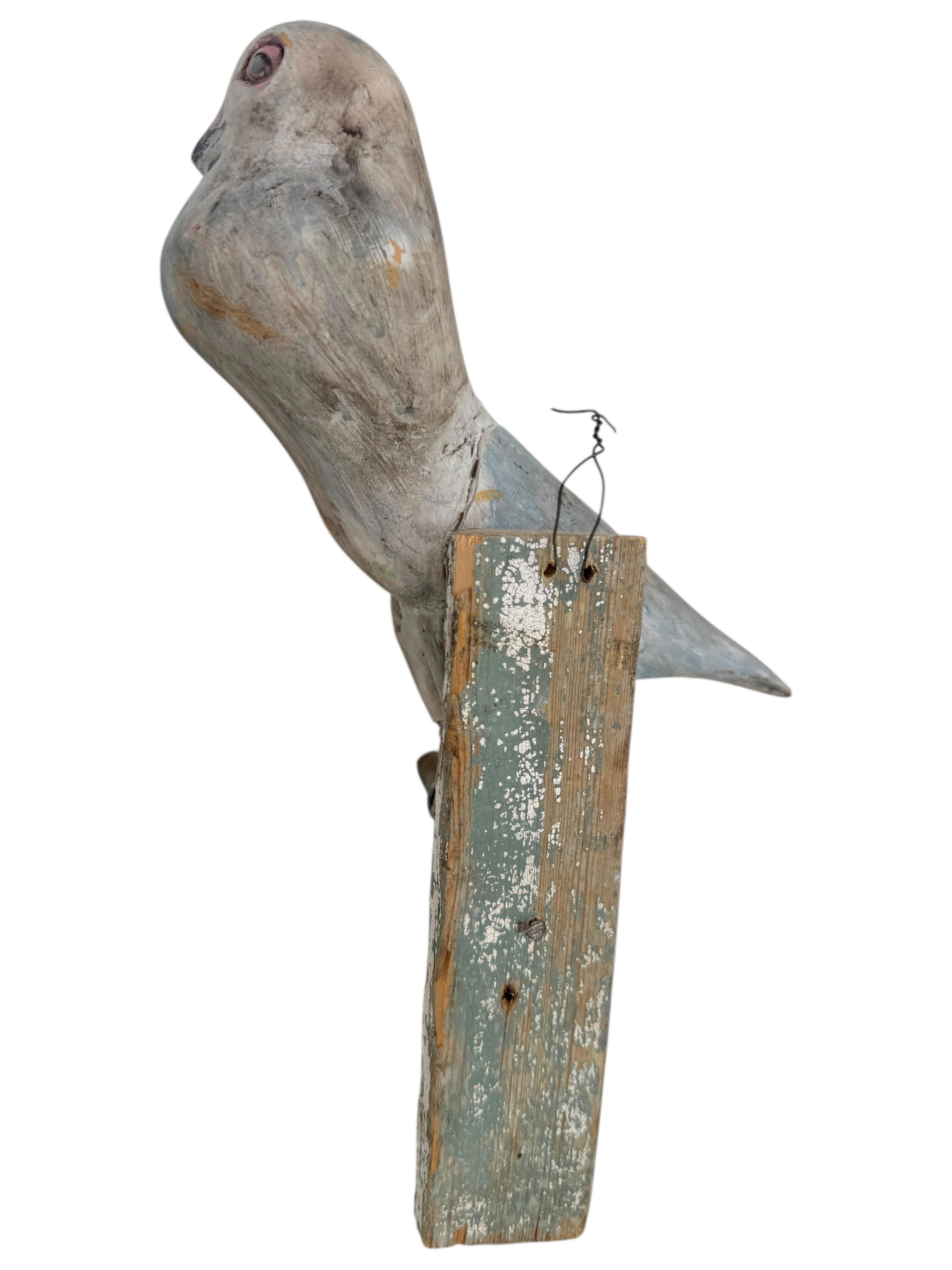 Dove Pigeon Viechtauer Hand Carved Wood Bird Black Forest Folk Art, Austria 1900 In Good Condition For Sale In Nuernberg, DE