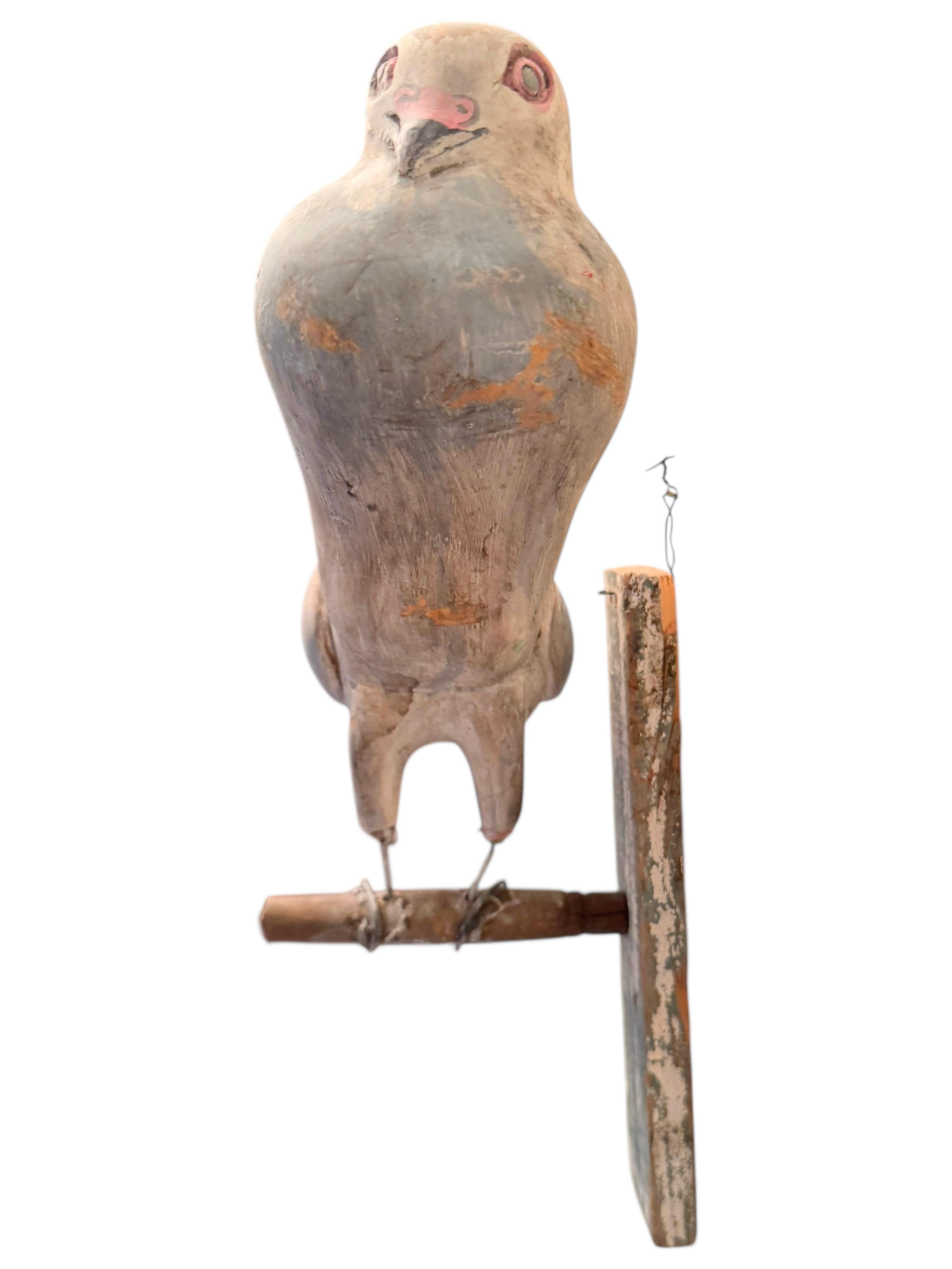 20th Century Dove Pigeon Viechtauer Hand Carved Wood Bird Black Forest Folk Art, Austria 1900 For Sale