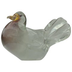 Dove Sculpture Hand Blown Glass Attributed to Seguso 1950s Italy